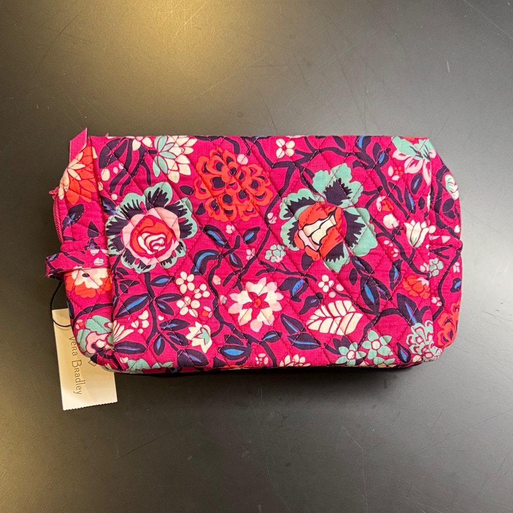 Vera Bradley Bloom Berry Large Cosmetic Bag NWT